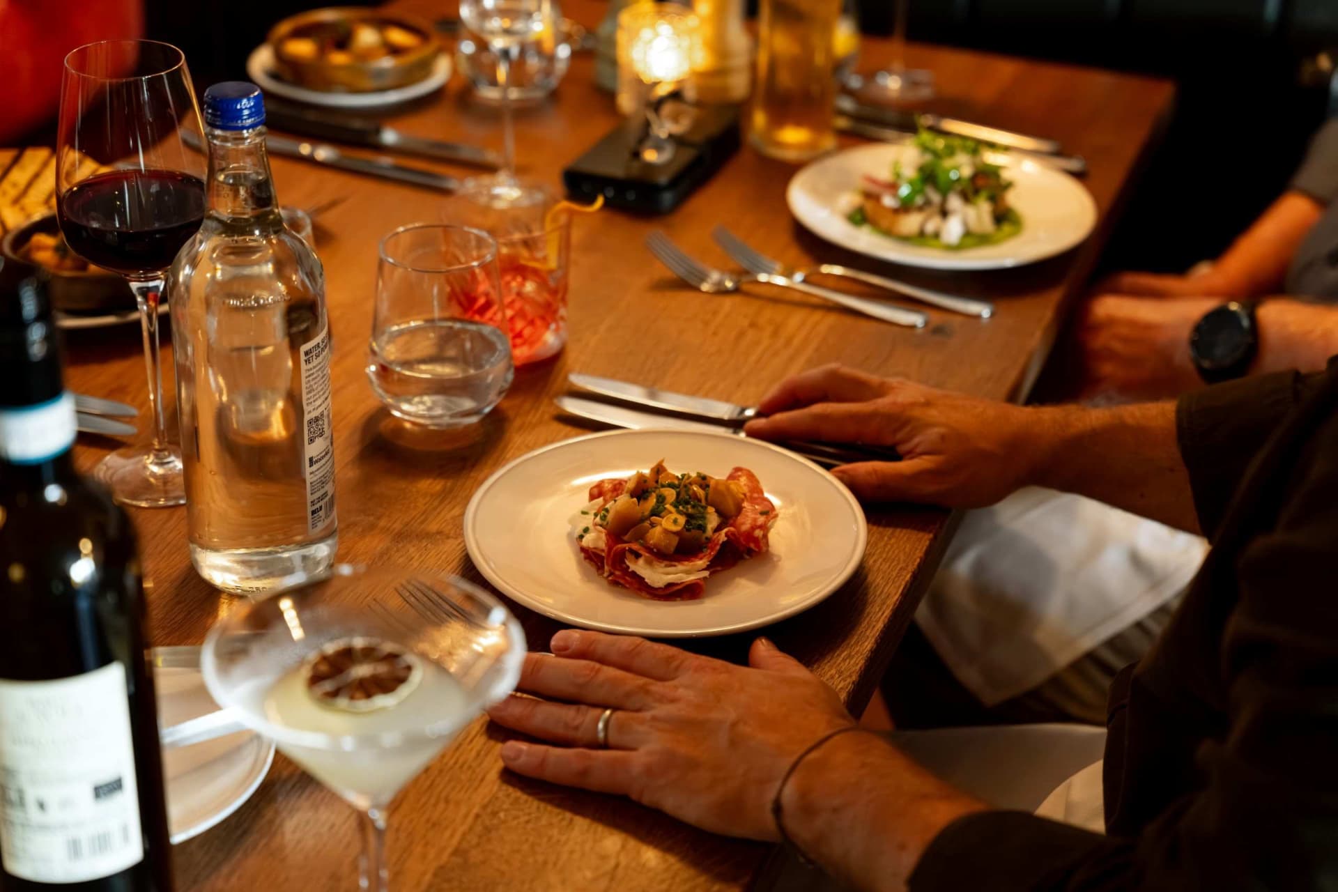 Guests enjoying food and drink at Swan Arundel